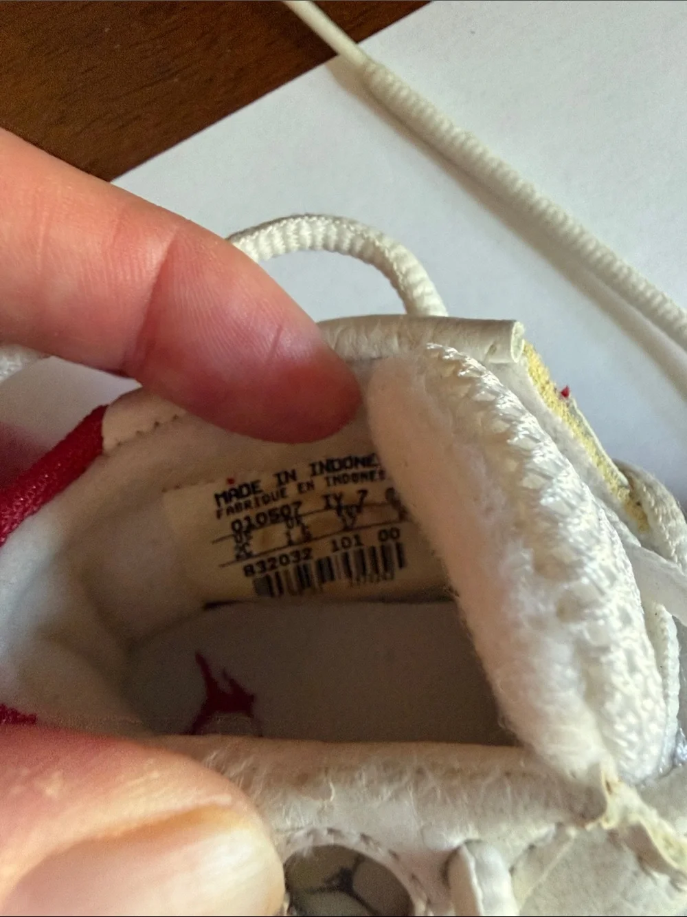 Jordan White and Red Baby Lace-Up Sneakers